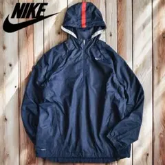 08M297◯ NIKE 2WAY 紺色 ハーフジップ 切替 アノラックパーカー