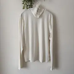 GU ハイネック リブカットソー