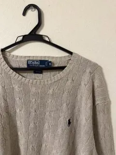 Polo by Ralph Lauren グレーベージュ ケーブルニット M