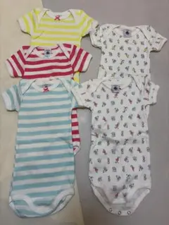 未使用　プチバトー　ロンパース5点セット