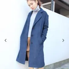 ジュエティ　チェスターコート 紺のサムネイル