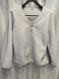 UNIQLO ユニクロ ボア フリース ジャケット XL 白 オフホワイト