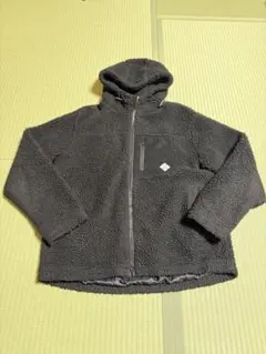 フリースジャケット ブラック フード付き サイズXL
