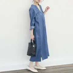 チャオパニックティピー Leeコラボ デニムワンピース ブルー