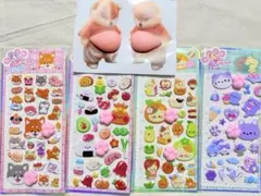 肉球シール4枚、柴犬おなかシール2匹セット｜ぷにぷに　もちもち