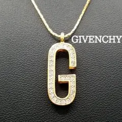 美品✨ジバンシィ、Gロゴプレートラインストーンレディースゴールド 