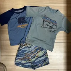 Patagonia 夏のキッズウェアセット　キャプリーンT２枚&バギーズショーツ