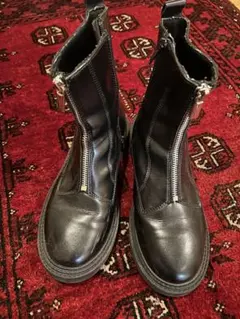 ZARA キッズ　フロントジップ ブーツ ブラック 35