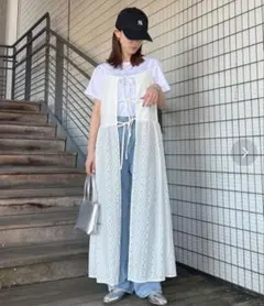 【ISOOK】 レース　キャミソールワンピース　ホワイト　美品のサムネイル