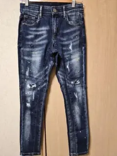 Retoro Engine ダメージ加工スキニーデニム ペイント加工