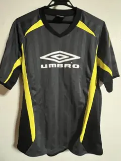 UMBRO グレー/イエロー ストライプシャツ