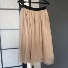 earth music&ecology ベージュフレアスカート