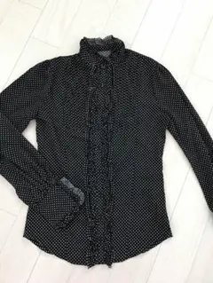 イング 水玉 ブラウス フリル　ドット