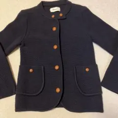 ノーカラーニットジャケット ノーカラージャケット