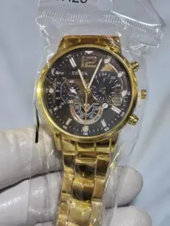 GENVA ゴールド クロノグラフタイプクオーツ腕時計 新品 未使用品