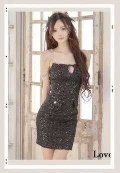LoveRich ラブリッチ　新作　人気　キャバドレス　ミニドレス 黒色