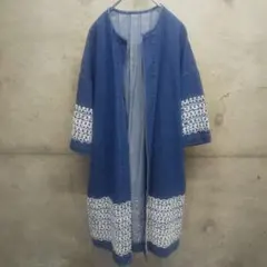 90s US古着 デニム コート 羽織 刺繍 ヴィンテージ