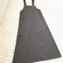 ザ　リラクス　エプロンドレス　ロングワンピ　サロペット オールインワン　グレー