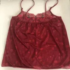 ワコール赤い花柄刺繍キャミソールのサムネイル