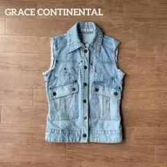 グレースコンチネンタル デニム ベスト ノースリーブ ジャケット