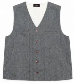 美品・試着のみ】Schott ヒッコリーワークベスト Lサイズ ブラック