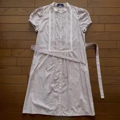 BURBERRY BLUELABELストライプ シャツワンピース 38 ピンク系