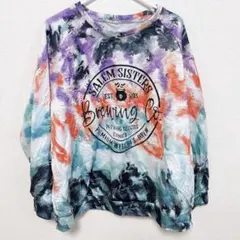 ダイダイ柄 【4XL】 オーバーサイズ トレーナー ユニセックス ゆったりサイズ