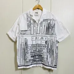 Mii AU PARADIS 本棚モチーフ オープンカラーシャツ 裾刺繍のサムネイル
