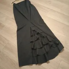 フラメンコ スカート 黒 フリル