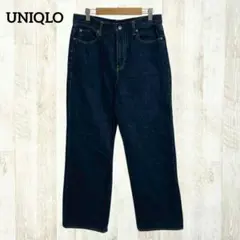 UNIQLO デニムパンツ 27 インディゴブルー ストレート ワイドジーンズのサムネイル