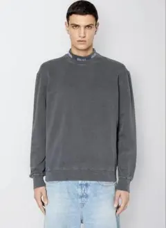 DIESEL ディーセル メンズ ガーメントダイ モックネック スウェットシャツのサムネイル