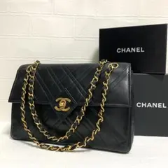 シャネル ラムスキン バイアステッチ チェーン ショルダー ハンド バッグ