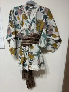 ひよこ商店 キッズ 浴衣ドレス レース 花柄