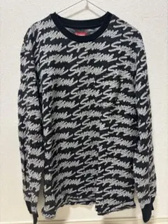 Supreme ロゴ 総柄 クルーネック ニット セーター Mサイズのサムネイル