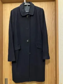 無印良品　ウールステンカラーコート　ネイビー