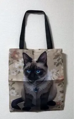 シャム猫イラスト トートバッグ