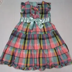 130★メゾピアノ★リボン付き！チェック柄ワンピース★