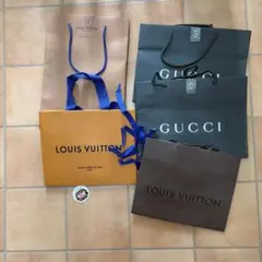 LOUIS VUITTON・GUCCI ショッピングバッグ 5枚セット