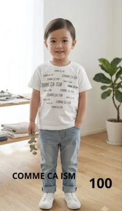 COMME CA ISM　コムサイズム　Ｔシャツ ホワイト　ロゴ　本体綿100のサムネイル