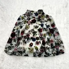 美品YUKI TORIIユキトリイ花柄オーガンジーフレアスカートウエストリブ40 美品YUKI TORIIユキトリイ花柄オーガンジーフレアスカートウエストリブ
