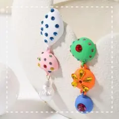 派手かわ✨個性的 カラフル おしゃれ 大ぶり 面白い 海外インポートピアス