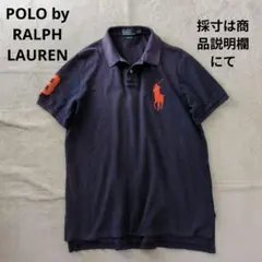 ラルフローレン ビッグポニー 胸刺繍ロゴ 鹿の子ポロシャツ カノコ 紺 ネイビー