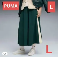 PUMA ウィメンズ T7 ウーブン ミディスカート グリーン サイズＬのサムネイル