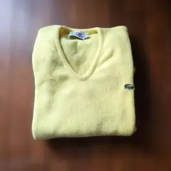 LACOSTE イエロー Vネックニット