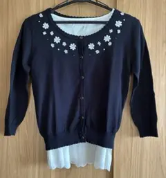 PRINE PATTERN花刺繍 七分袖カーディガン　アンサンブルのサムネイル