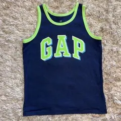 GAP タンクトップ　ネイビー×ネオングリーン　ロゴプリント　120サイズ