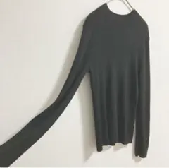 GU ジーユー 黒 リブ編み 長袖 ニット トップス Mサイズ シンプル