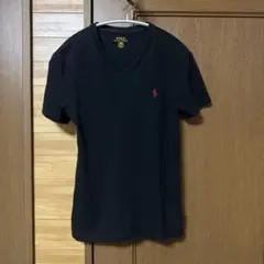 Polo Ralph Lauren ブラック Vネック 赤刺繍 Tシャツ