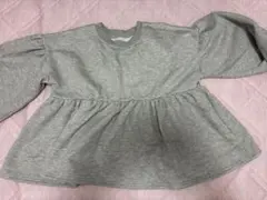 chicoコラボグレー ペプラム スウェット トレーナー