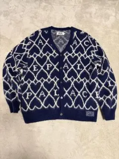 PALACE ハート柄 ニット カーディガン ネイビーのサムネイル